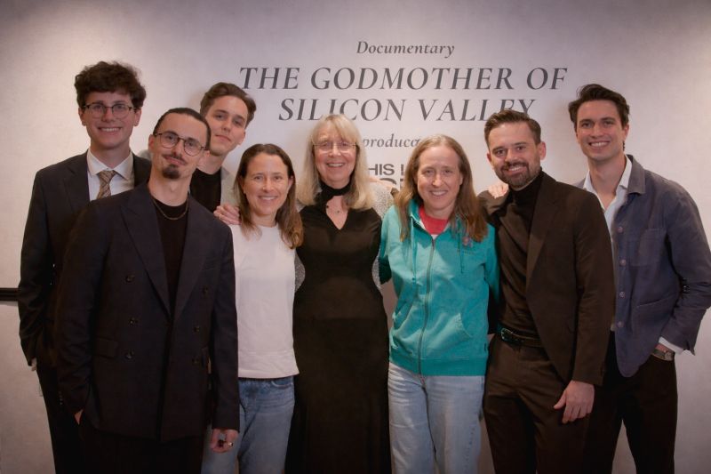 The team with Esther Wojcicki at the documentary premiere